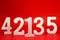 Counting numbers  1 2 3 4 5  white number wooden on Red Background with Copy Space - One Two Three Four Five