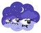 Counting sheep in the night background in a dream bubble isolate