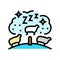 counting sheep sleep night color icon vector illustration