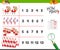 Counting task with Santa Claus characters