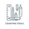 Counting tools vector line icon, linear concept, outline sign, symbol