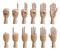 Counting wooden hands