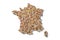 Countries winemakers - maps from wine corks. Map of France