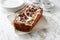 Country apple fritter loaf cake with icing