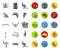 Country Australia mono,flat icons in set collection for design.Travel and attractions vector symbol stock web