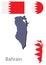 Country Bahrain silhouette and flag vector