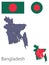 Country Bangladesh silhouette and flag vector