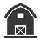 Country barn black icon, farming rustic house