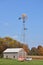 Country Barn in the Fall with Windmill