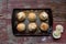 Country Biscuits with butter in rustic setting