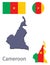 Country Cameroon silhouette and flag vector