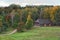 Country farmstead autumn landscape Rumsiskes Lithuania