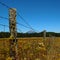 Country fence field pasture mountain sky