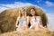 Country girls on hay