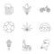 Country Holland icons set, outline style