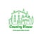 Country house icon design. Ð¡ountryside villa logo template. Line art illustration.