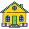 Country house icon vector home cottage building