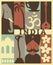 Country India, vector flat illustration, icon set