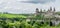 Country landscape with castle, panorama