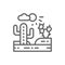 Country landscape, desert line icon.