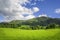 Country landscape in Tirolean Alps, Austria,