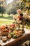 Country life, fruit garden and floral decor, autumnal flowers and autumn fruit harvest celebration, country cottage style,