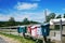 Country mailboxes on the fence