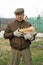 Country man with firewood