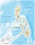 Country map of the East Asian island nation of the Philippines