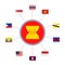 Country members of Southeast Asia and ASEAN emblem