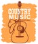 Country music of acoustic guitar and cowboy American hat. Vector music poster background