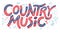 Country music festival banner color vector template