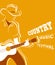 Country music festival poster with musician playing guitar