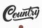 Country Music. Vector musical hand drawn lettering. Elegant modern handwritten calligraphy. Music ink illustration