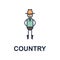 country musician icon. Element of music style icon for mobile concept and web apps. Colored country music style icon can be used f