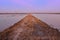 Country road on agricultural areas in sunset