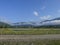 Country road along the river high in the Altai mountains.