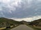 Country road in an arid mountains landscape