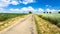 country road between cereal fields in Picardy