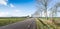 Country road in a flat rural landscape