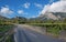 Country road through heidi land, swiss alps