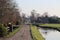 country road in the lowest part of Europe named Zuidplaspolder in the Netherlands