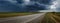 Country road and thunderstorm on a background