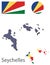 Country Seychelles silhouette and flag vector