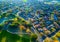 Country side Suburb Homes Austin Texas Aerial Drone shot above Community with Hiking Trails