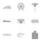 Country Singapore icons set, outline style