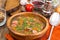 Country soup with lentils and sausages