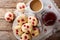 Country style scones with berries are served with English tea an