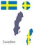 Country Sweden silhouette and flag vector