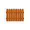 Country timber fence icon isolated wooden fencing